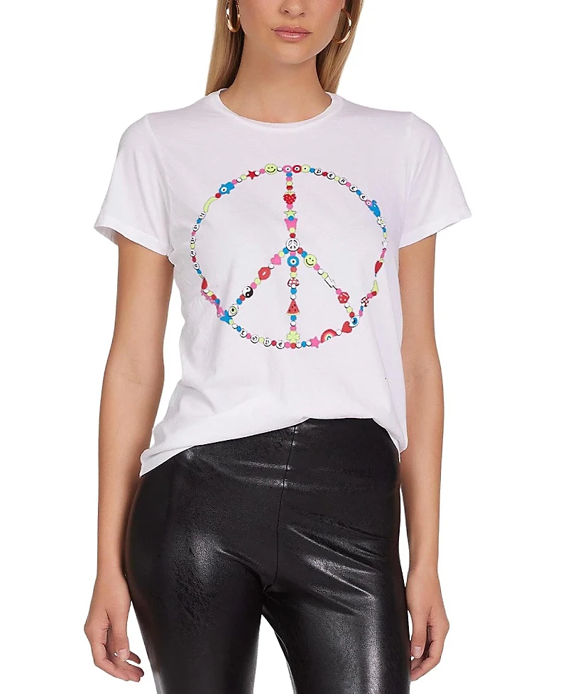 Lauren Moshi Croft Charm Peace Sign Tee