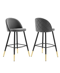 Modway Cordial Performance Velvet Bar Stools, Set of 2