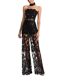 Alice and Olivia Georgie Embellished Lace Jumpsuit