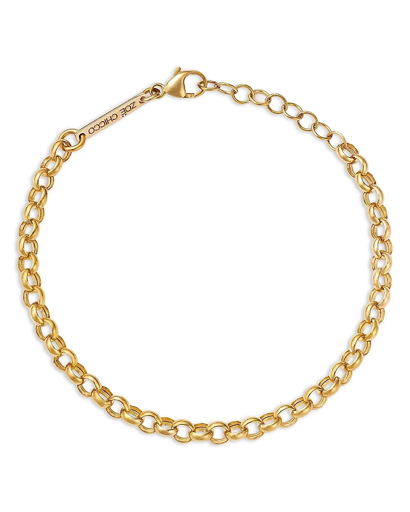Zoe Chicco 14K Yellow Gold Heavy Metal Rolo Link Chain Bracelet