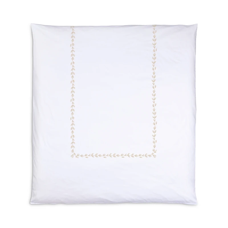 Christian Fischbacher Foglia Embroidered Sateen Duvet Cover, Queen