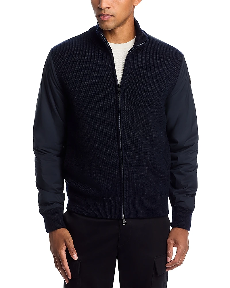 Moncler Tricot Mixed Media Cardigan