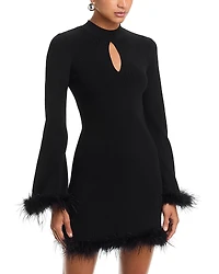 Wayf Carly Feather Trim Dress