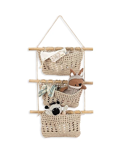 Crane Baby Charlie Farmhouse 3 Tier Toy Hanging Wall Storage