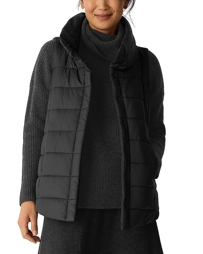 Eileen Fisher Stand Collar Puffer Vest
