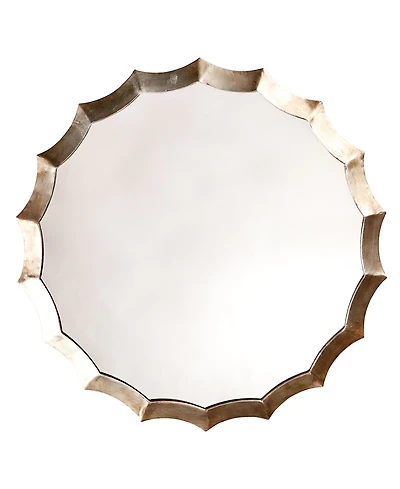 Jamie Young Round Metal Scalloped Wall Mirror