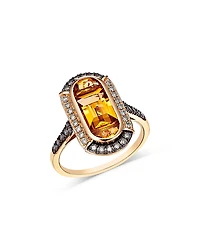 Bloomingdale's Fine Collection Citrine & Champagne and Brown Diamond Halo Ring
