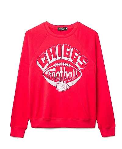 Junk Food Clothing Women's Nfl Kansas City Chiefs Football Raglan Crew Fleece