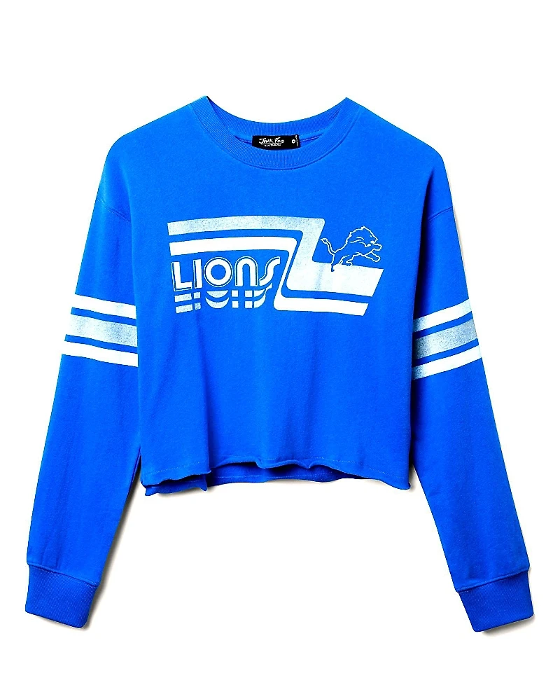 Junk Food Clothing Women's Nfl Detroit Lions Retro Crop Fleece