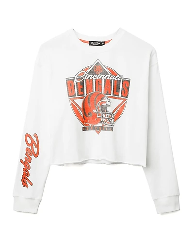 Junk Food Clothing Women's Nfl Cincinnati Bengals Helmet Crop Fleece
