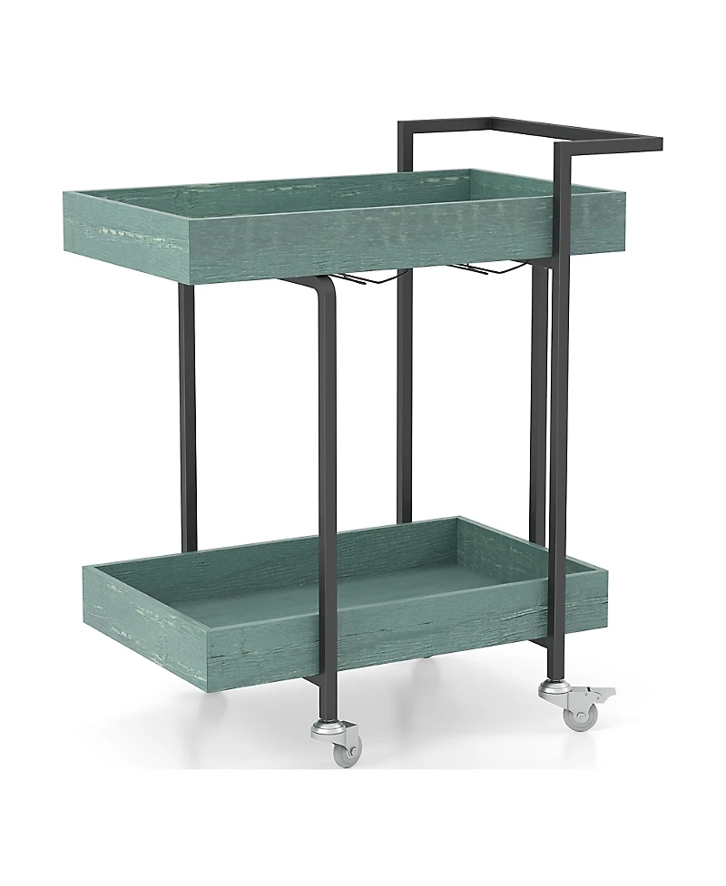 Furniture of America Daria Metal Frame 2-Shelf Serving Cart