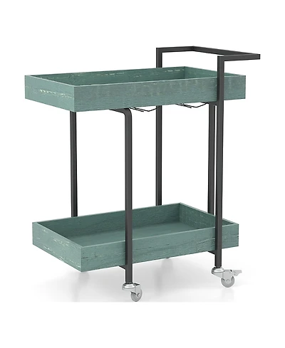 Furniture of America Daria Metal Frame 2-Shelf Serving Cart