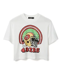 Junk Food Clothing Women's Nfl San Francisco 49ers Game Time Mock Neck Crop Tee