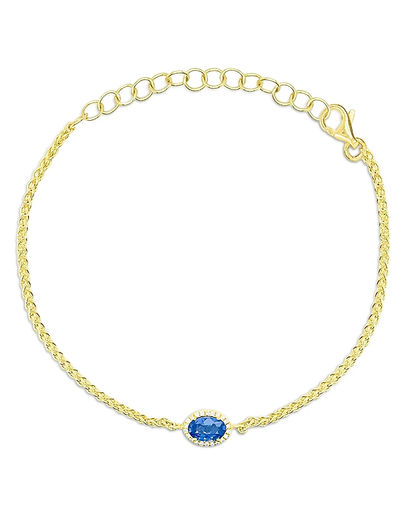 Meira T Blue Sapphire & Diamond Halo Chain Bracelet