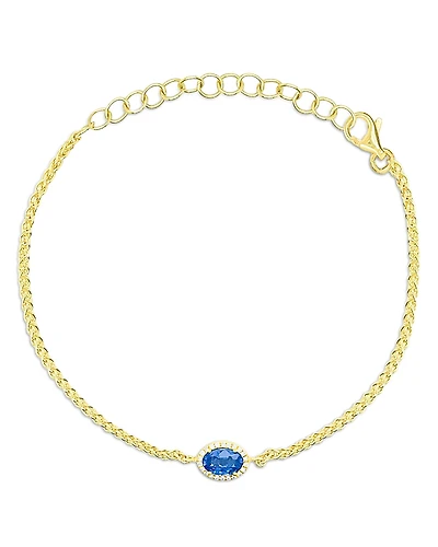 Meira T Blue Sapphire & Diamond Halo Chain Bracelet