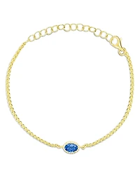 Meira T Blue Sapphire & Diamond Halo Chain Bracelet
