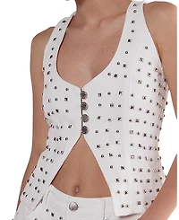 Nasty Gal Studded Denim Corset Top