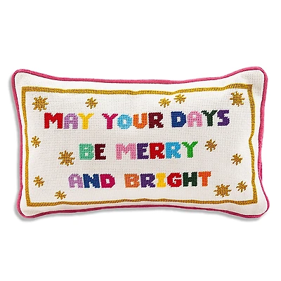Furbish Studio Merry & Bright Needlepoint Pillow