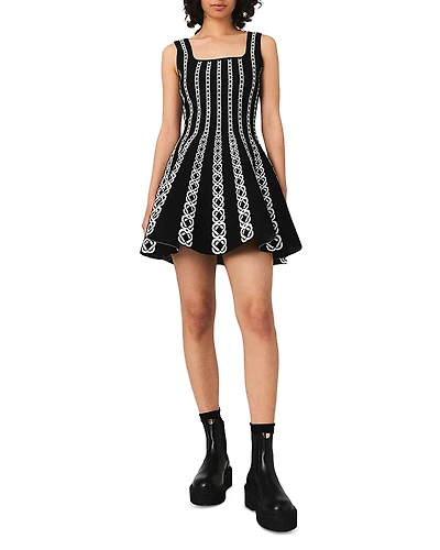 Maje Russel Jacquard Mini Dress