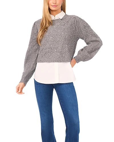 Ted Baker Rumer Pointelle Twofer Sweater