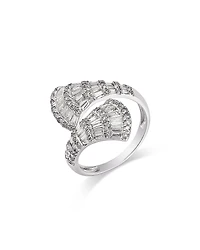Bloomingdale's Fine Collection Baguette & Round Diamond Crossover Fan Ring