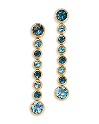 Bloomingdale's Fine Collection London Blue Topaz & Blue Topaz Bezel Set Linear Earrings
