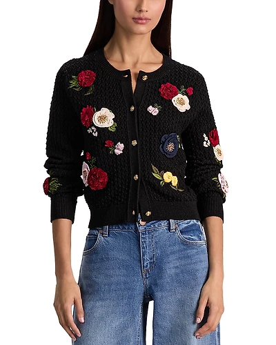 Alice and Olivia Dollie Floral Cardigan Sweater