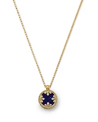 Roberto Coin 18K Yellow Gold Venetia Medallion Blue Lapis & Diamond Petite Pendant Necklace