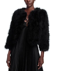 Adrienne Landau Esti Marabou Feather Jacket