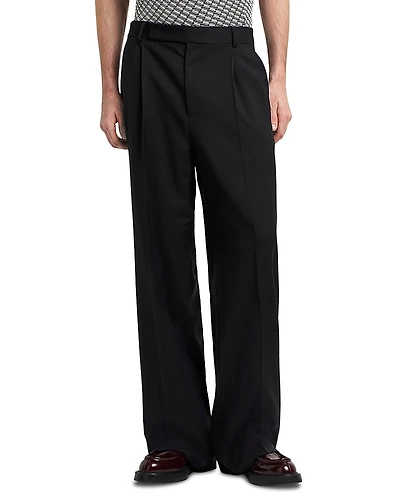 Emporio Armani Saglia Wide Leg Wool Trousers