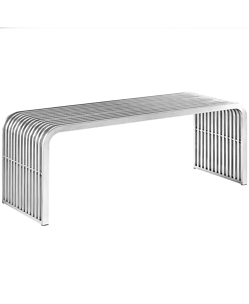 Modway Pipe 47 Stainless Steel Bench