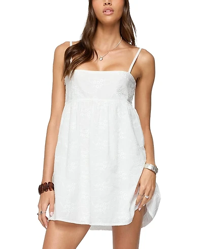 Edikted Winifred Eyelet Babydoll Mini Dress