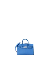 Pre-Owned HERMES Birkin Tiny Handbag Blue Epsom with Palladium Hardware