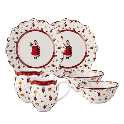 Villeroy & Boch Toy's Delight Santa 6 Piece Breakfast Set, Service for 2