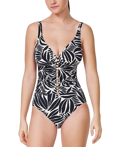 Profile by Gottex Come Back V Neck One Piece Swimsuit