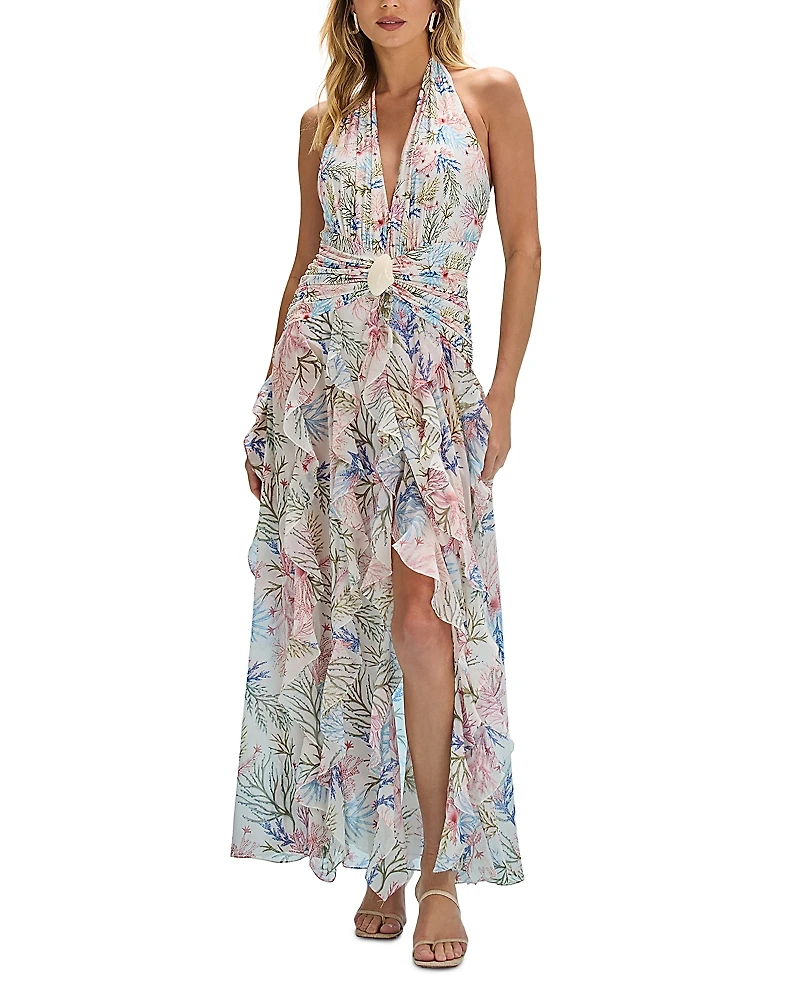 PatBO Seaweed Plunge Beach Cover Up Maxi Dress