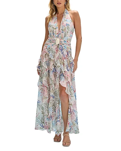 PatBO Seaweed Plunge Beach Cover Up Maxi Dress