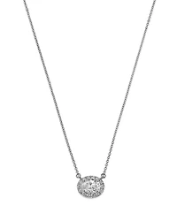 Bloomingdale's Fine Collection Diamond Oval Halo Pendant Necklace