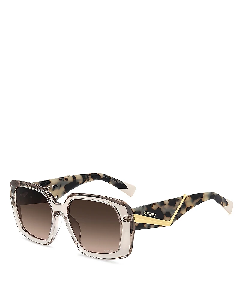 Missoni Gradient Rectangular Sunglasses, 55mm