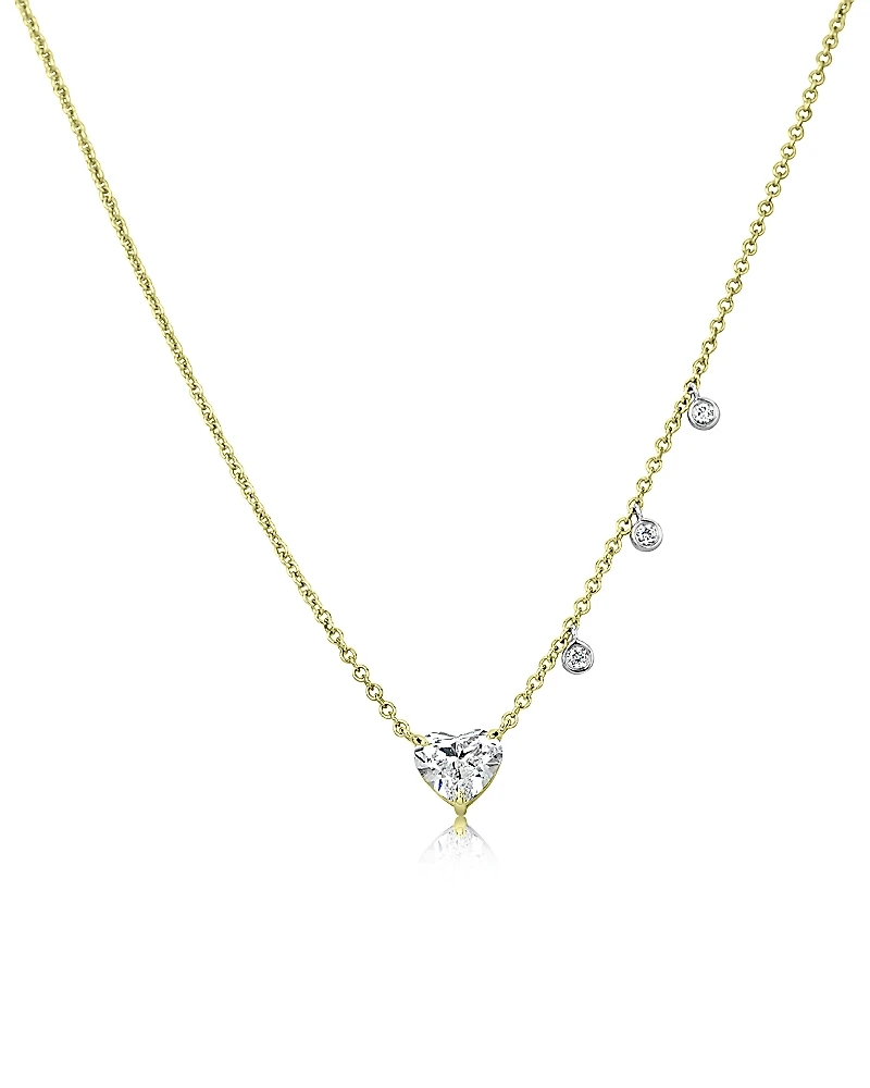 Meira T 14K White & Yellow Gold Lab Grown Diamond Heart Pendant Necklace, 16-18