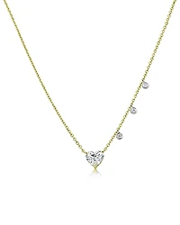 Meira T 14K White & Yellow Gold Lab Grown Diamond Heart Pendant Necklace, 16-18
