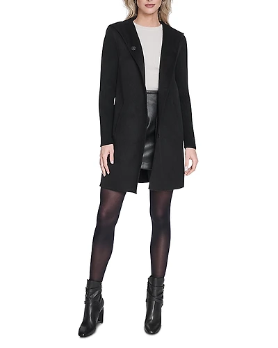 Kenneth Cole Hooded Double Face Coat