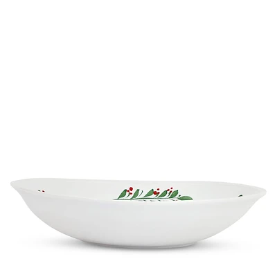 Vietri Aria Holiday Shallow Oval Bowl