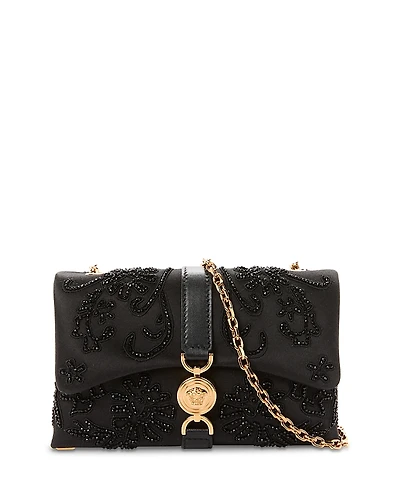Versace Kleio Beaded Satin Shoulder Bag