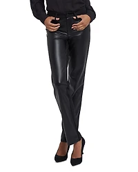 Nydj Petites Marilyn Faux Leather High Rise Straight Jeans
