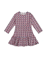 Deux par Girls' Organic Cotton Dress with Flounce Hem