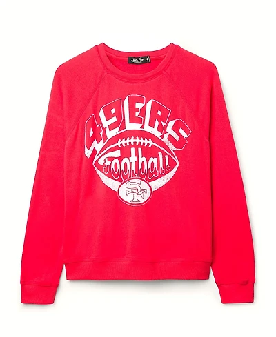 Junk Food Clothing Women's Nfl San Francisco 49ers Football Raglan Crew Fleece