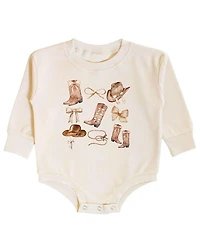 Sweet Wink Girls' Cowgirl Cutie Long Sleeve Romper - Baby