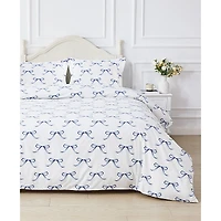 Bedford Lane Crisp Bows Percale Duvet Cover Set