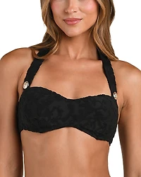 L'Agence Sally Ornate Terry Bandeau Bra Bikini Top